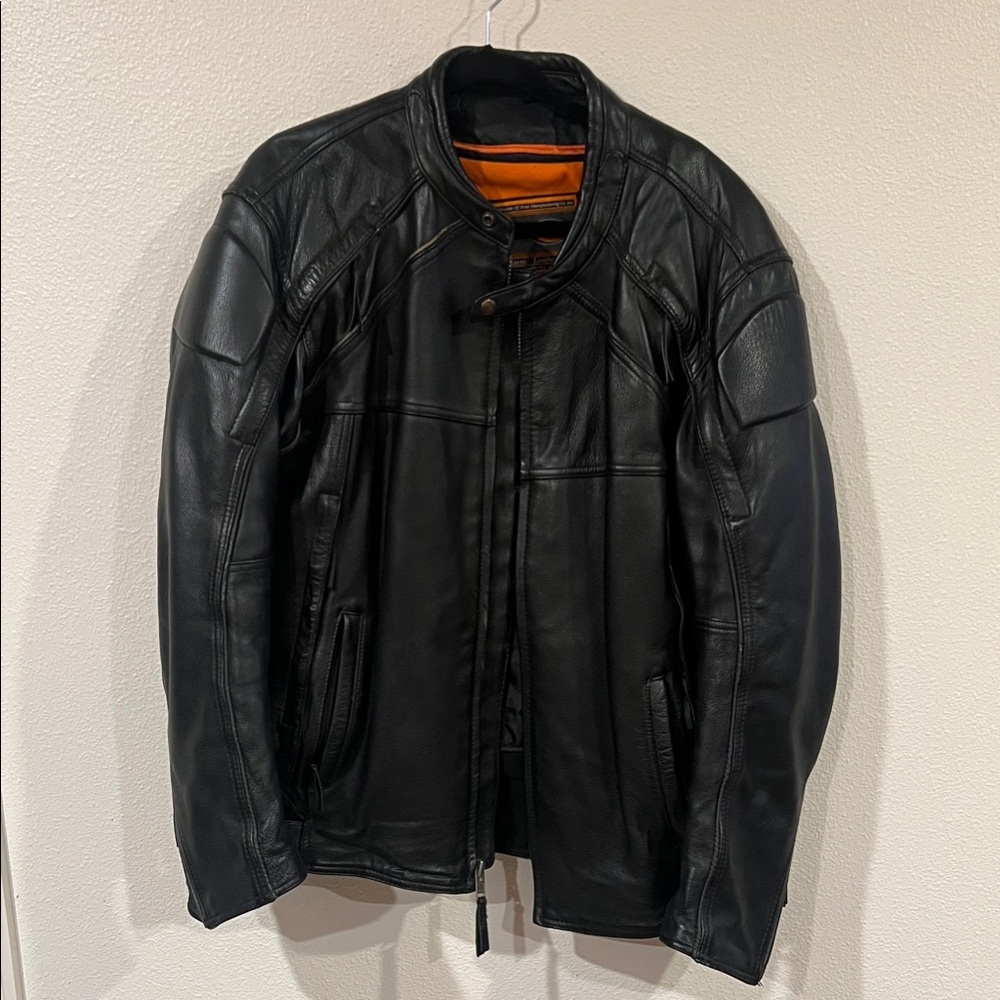 Men's Black Leather Performance Jacket